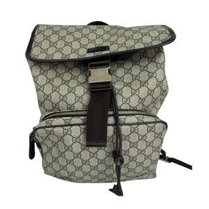 Gucci Buckle backpack Monogram Canvas in Beige and Brown